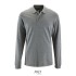 PERFECT MEN LSL POLO 180g - Zandgrijs